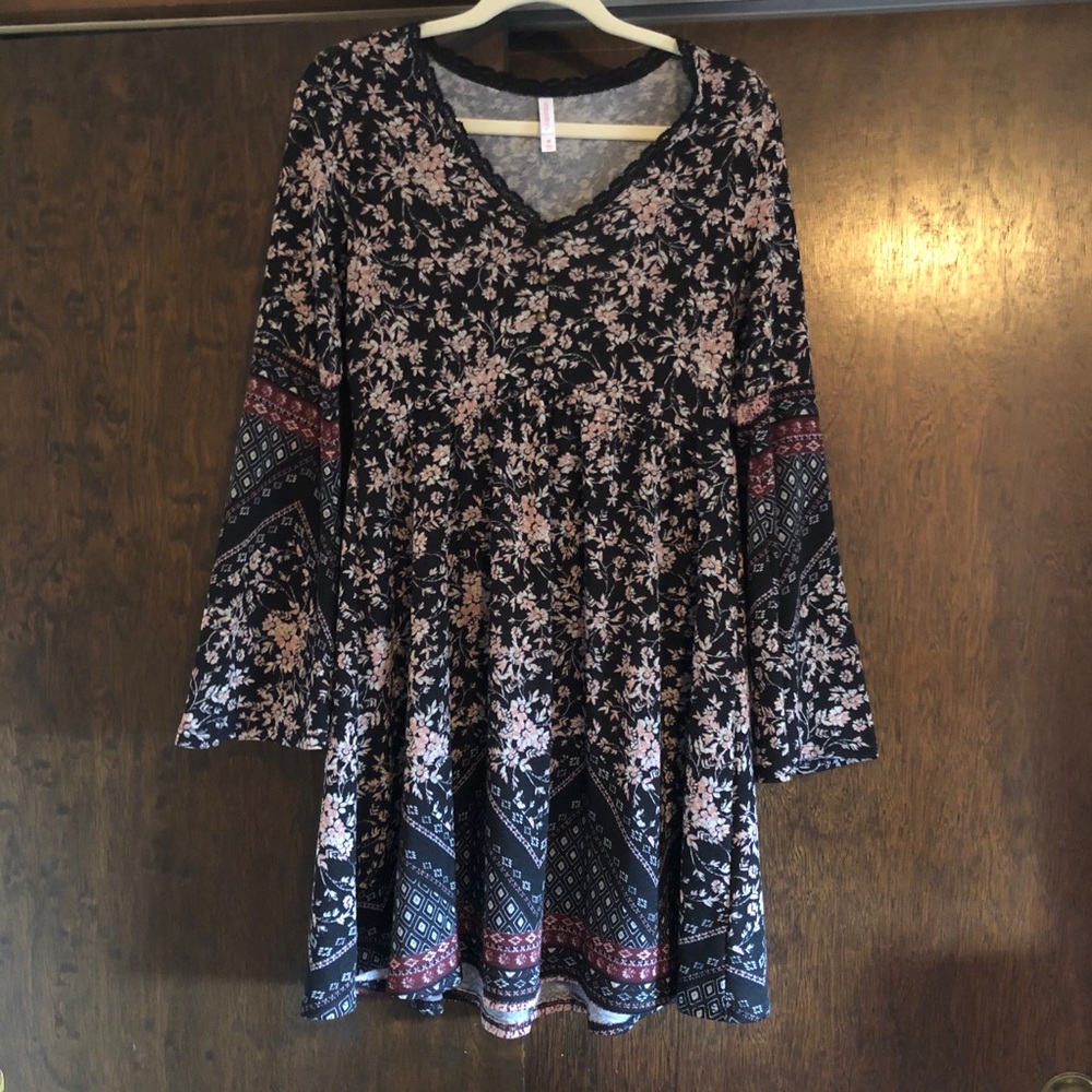 Printed Babydoll Mini Dress